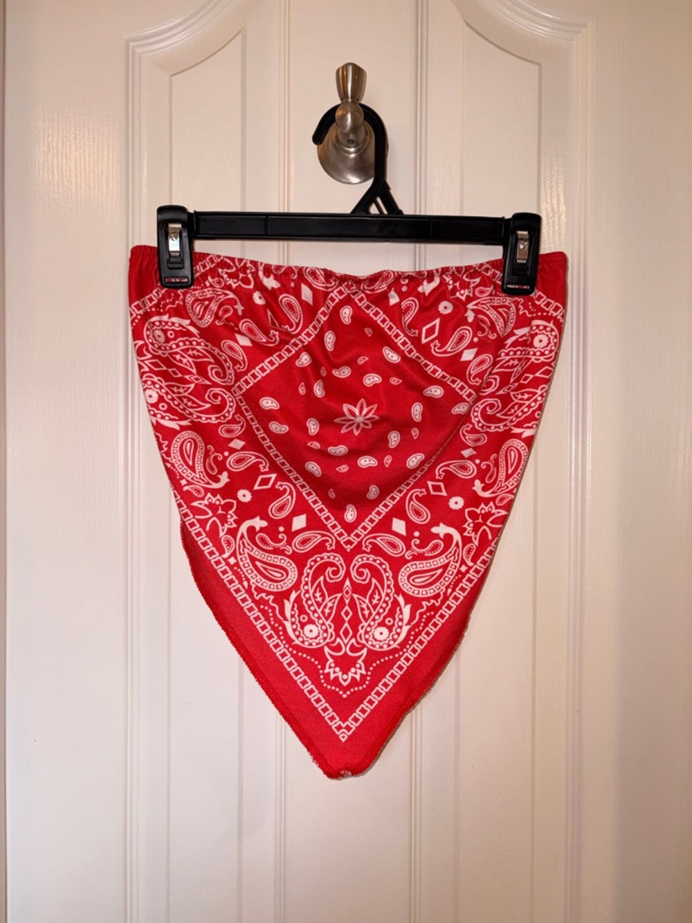 Red Paisley Triangle Bandana Scarf